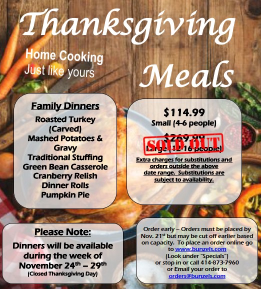 Thanksgiving Dinner - Small Only (Large is sold out)